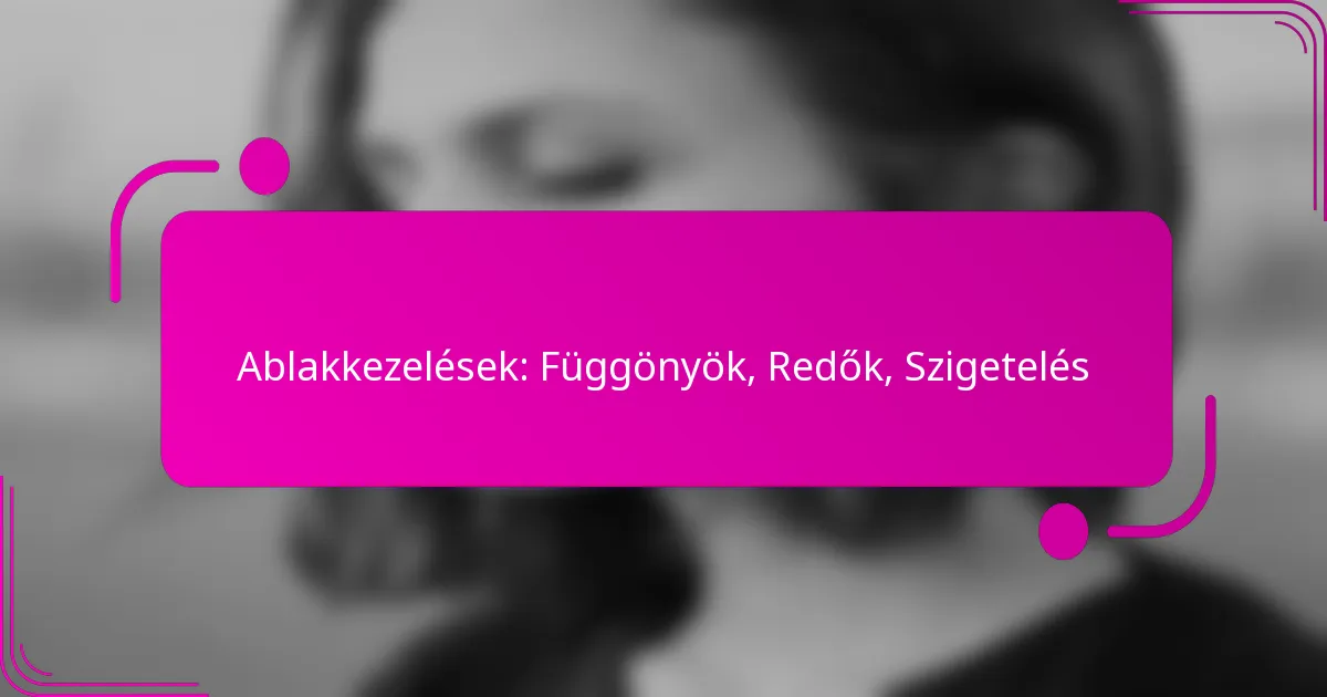 Ablakkezelések: Függönyök, Redők, Szigetelés